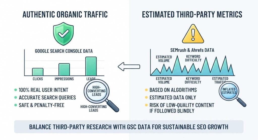 Google Search Console vs SEMrush traffic