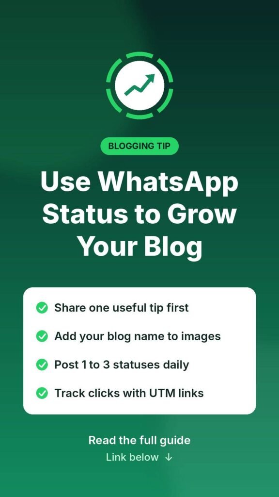 WhatsApp status to grow your blog